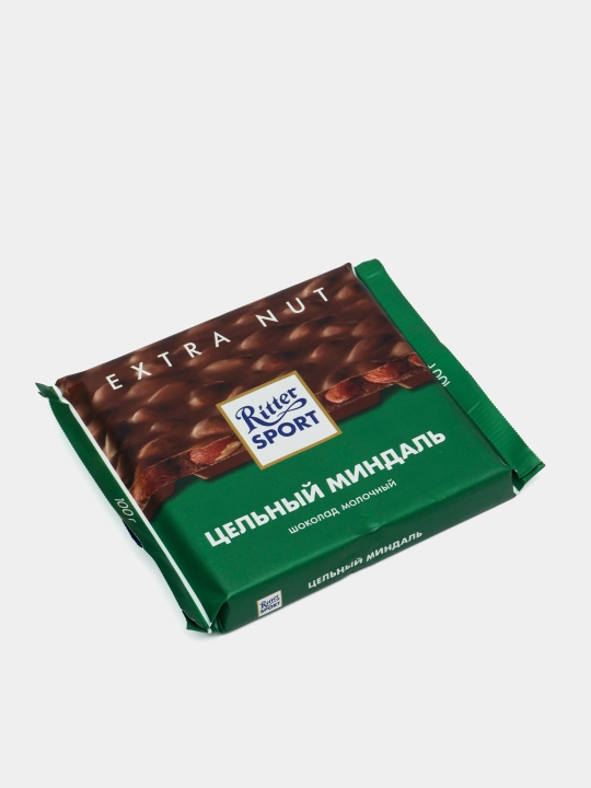 Ritter Sport sutli shokolad, butun bodom bilan, 100 g