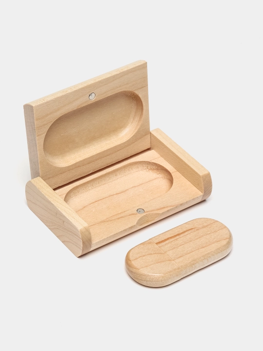 Bambukli sovg'a qutisidagi yog'och USB flesh-disk 8, 16, 32 GB, 2.0