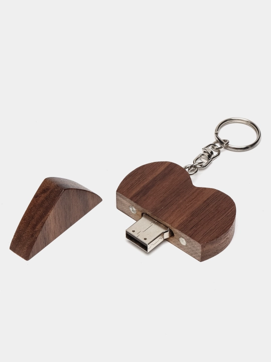 Yurak shaklidagi yog‘och USB flesh-to‘plagich sovg'a qutisida