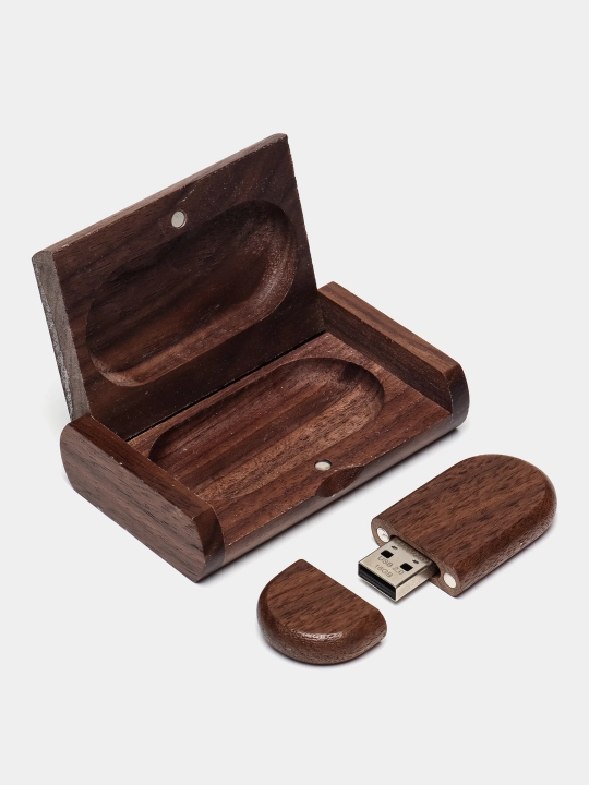 Деревянный USB флэш накопитель в подарочной коробке из бамбука 8, 16, 32 ГБ, 2.0 - 