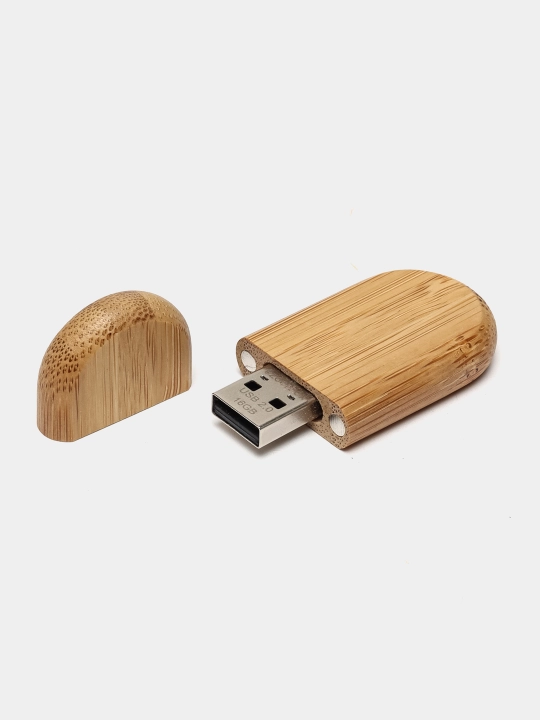 Bambukli sovg'a qutisidagi yog'och USB flesh-disk 8, 16, 32 GB, 2.0