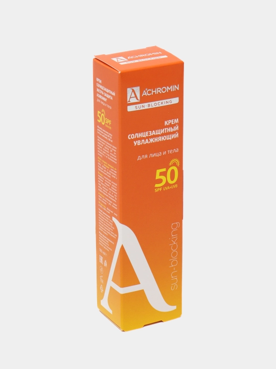 Солнцезащитный крем Achromin, экстра-защита для лица и тела SPF 50, 100 мл