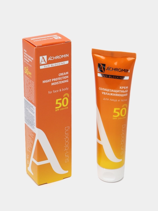 Солнцезащитный крем Achromin, экстра-защита для лица и тела SPF 50, 100 мл