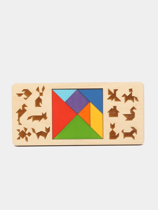 Tangram mozaikasi bolalar uchun boshqotirma o‘yinchoq, yog‘och boshqotirma, mozaika - 