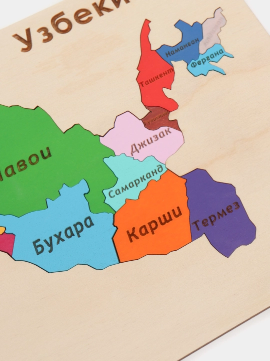 Детский пазл Карта Узбекистана, пазлы для детей, головоломки