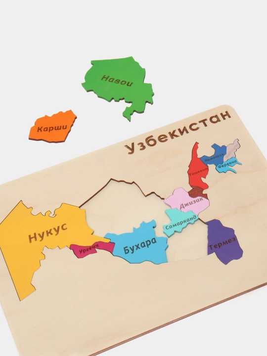 Детский пазл Карта Узбекистана, пазлы для детей, головоломки