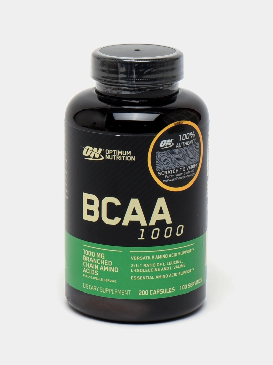 Аминокислоты BCAA Optimum Nutrition, Американский, со стикером, 200 капсул - 