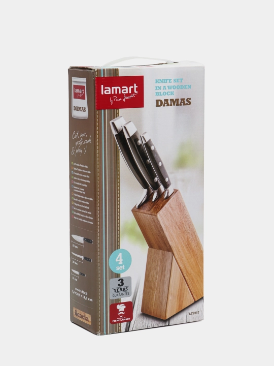 Набор 3х ножей в деревянном блоке Lamart LT2057