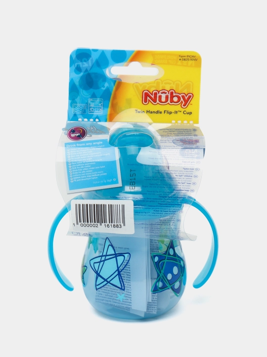 Поильник с ручками Nuby Flip-It ID10324, c трубочкой 360°, 270 мл