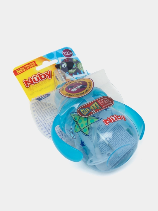 Поильник с ручками Nuby Flip-It ID10324, c трубочкой 360°, 270 мл