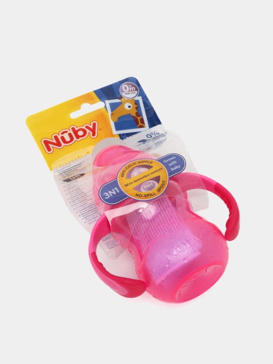 Polipropilen butilkacha Nuby ID1107 olinadigan tutqichlar, keng og'iz, 240 ml