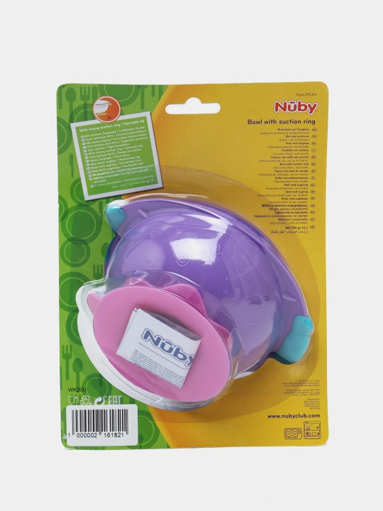 Миска на присоске с крышкой Nuby PP ID5322