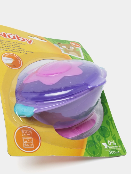 Миска на присоске с крышкой Nuby PP ID5322