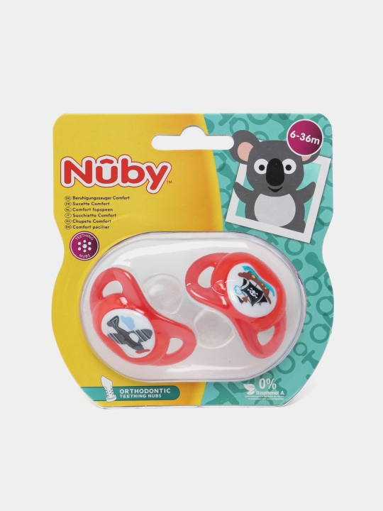 Пустышка Nuby, ортодонтическая, 6-36 месяцев, 2шт, ID5840MOSN - 
