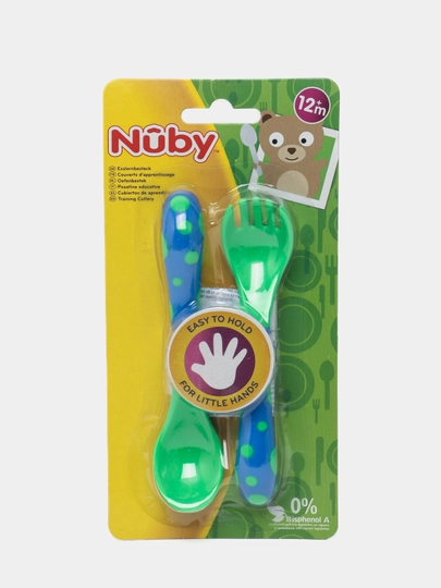 Детский набор Nuby ID5256, ложка и вилка - 