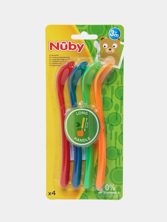 Ложечка с длинной ручкой Nuby ID5565, 4 шт - 