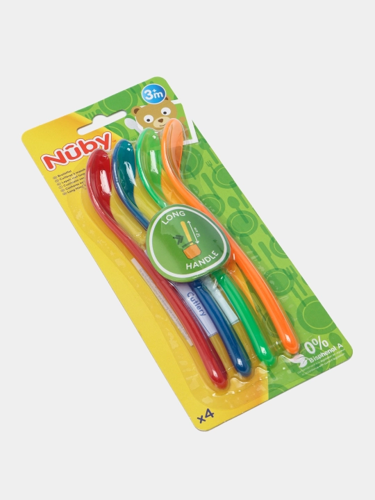 Ложечка с длинной ручкой Nuby ID5565, 4 шт