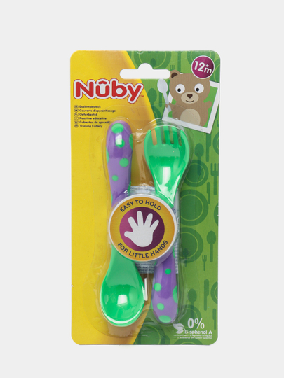 Детский набор Nuby ID5256, ложка и вилка - 