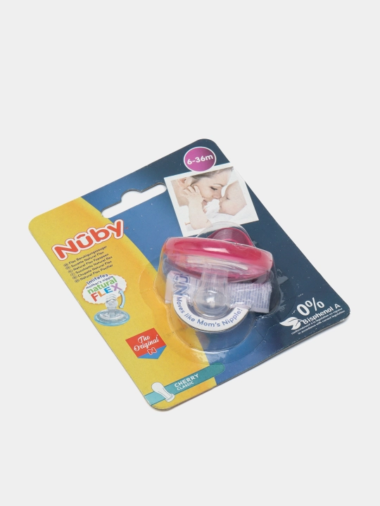 Пустышка силиконовая Nuby ID5787MACS Вишенка, 0-6 месяцев