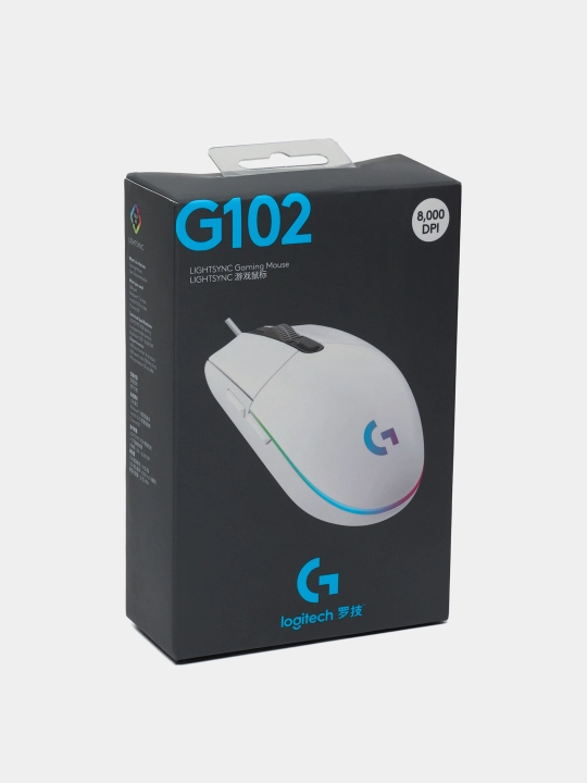 Игровая мышь Logitech G102 Lightsync, оптическая, проводная, USB