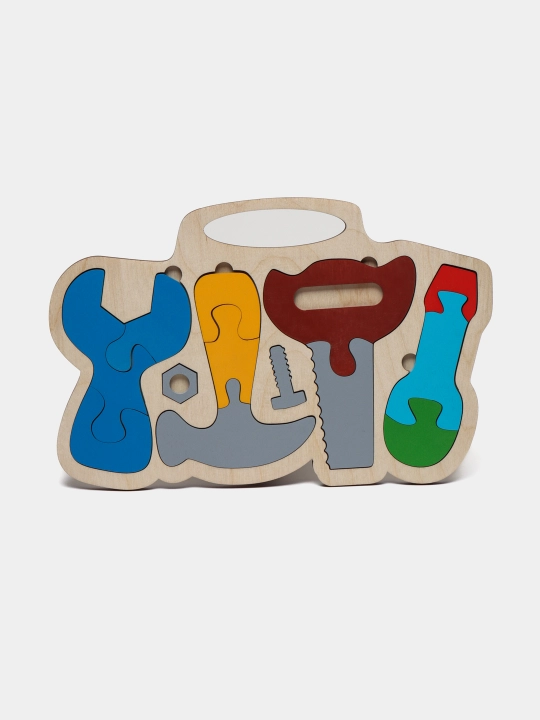 Yog'och puzzle montessori, rivojlantiruvchi boshqotirma mozaika - 