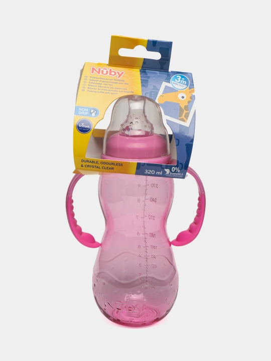 Бутылочка обучающая Nuby Tritan, с соской и ручками, 320 мл, NV03002 - 