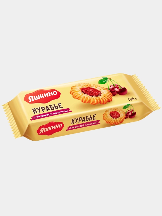 Kurabye pechenyesi Yashkino, olcha murabbosi bilan, 180 g - 