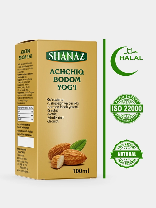 Масло горького миндаля Shanaz, 100 мл - 