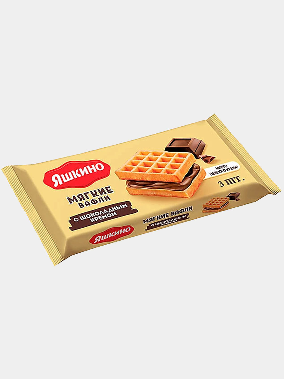 Вафли мягкие Яшкино, с шоколадным кремом, 120 г - 