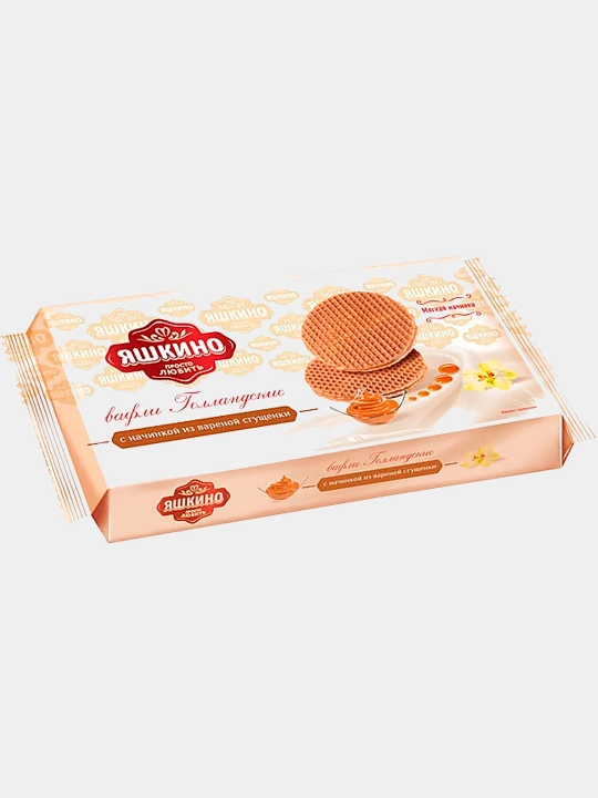 Вафли Яшкино, с варёной сгущёнкой, 290 г - 