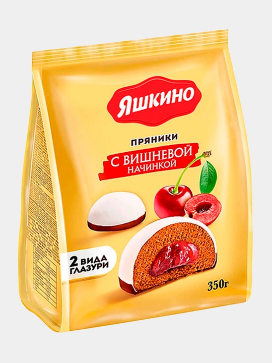 Пряники Яшкино, с вишнёвой начинкой, 350 г - 