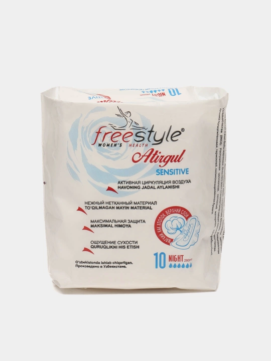 Ayollar uchun gigienik prokladkalar Free Style Atirgul Sensitive №10