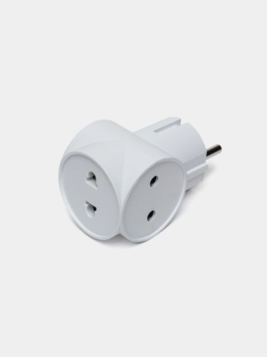 Beshr uchligi, adapter, 3 uyali, yerga ulanmagan, ixcham o‘lchamli, mustahkam korpus, B35