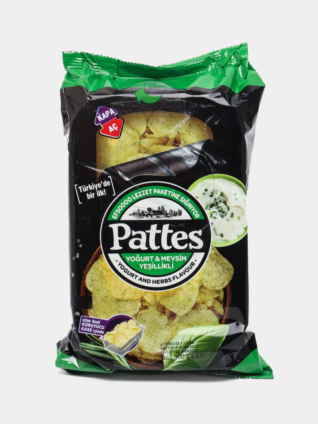 Картофельные чипсы Pattes Йогурт и сезонные травы, 100 гр купить по ...