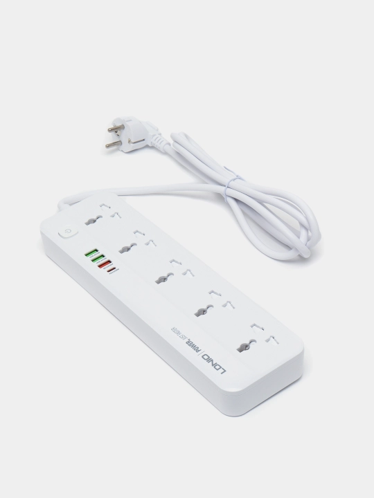 Сетевой фильтр пилот удлинитель, 5 евро-розеток 2 USB по 12W-2.4A Quick Charge 3.0 - 