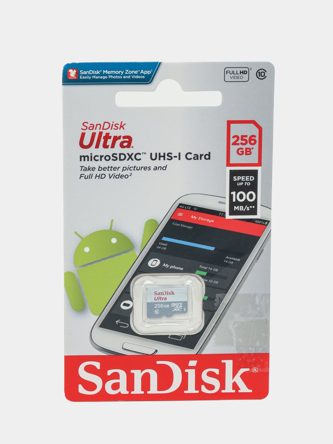 Флешка на телефон карта памяти microSD SanDisk Ultra, 256 ГБ купить по  низким ценам в интернет-магазине Uzum (152798)