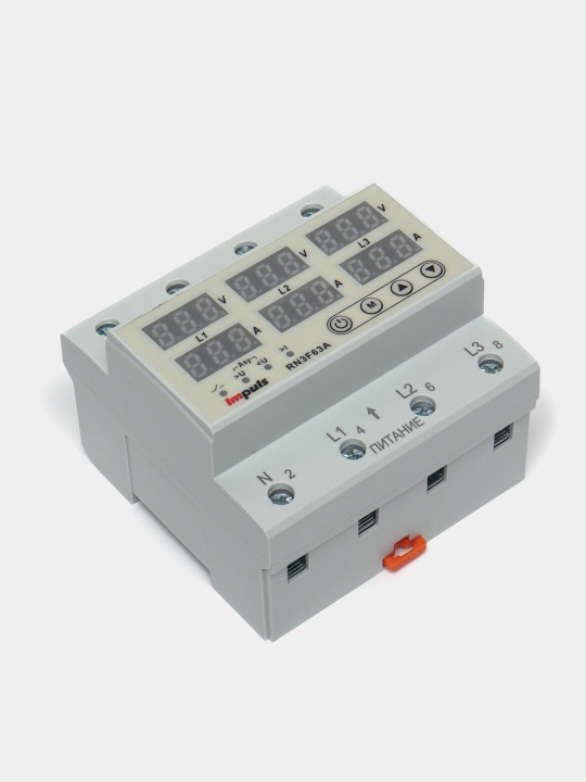 Kuchlanish relesi Impuls RN-63A, 3 fazali