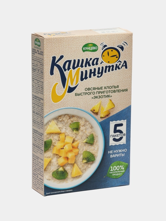 Tez tayyorlanadigan yormalar Кунцево Кашка Минутка Ekzotik, 185 g - 