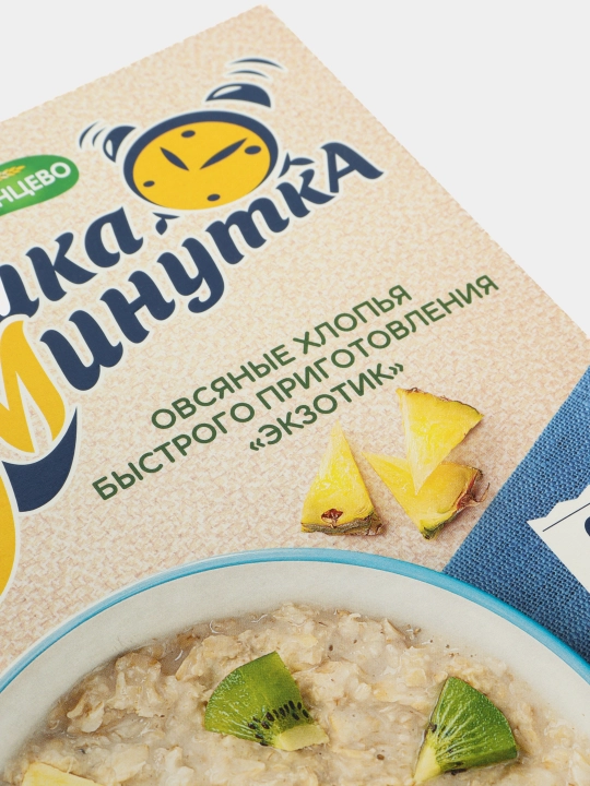 Овсяные хлопья быстрого приготовления Кунцево Кашка Минутка Экзотик, 185 г