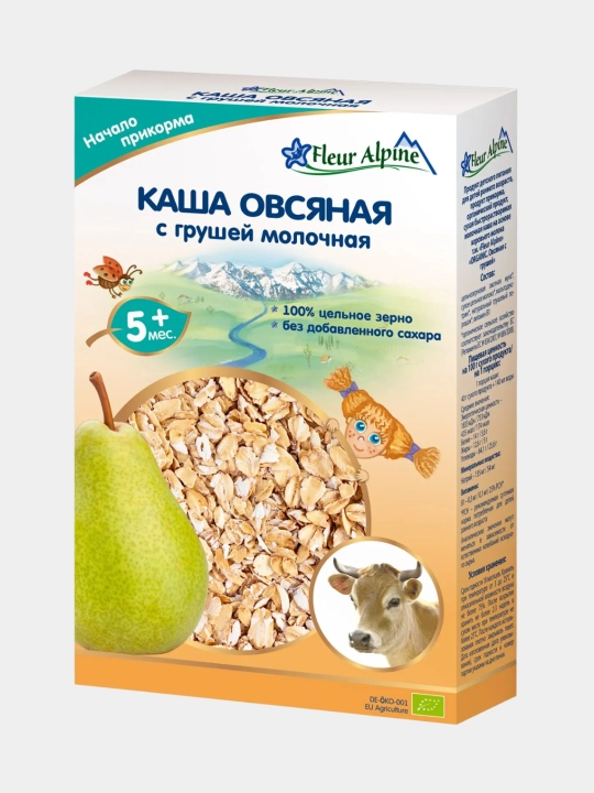 Каша Fleur Alpine, овсяная груша на молоке, с 5 месяцев, 200 г