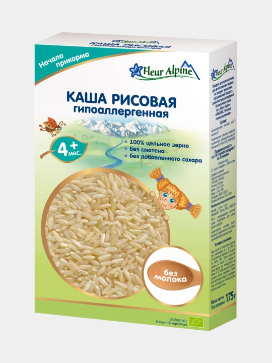 Bo'tqa Fleur Alpine, sutsiz guruchli 4 oydan, 175 g
