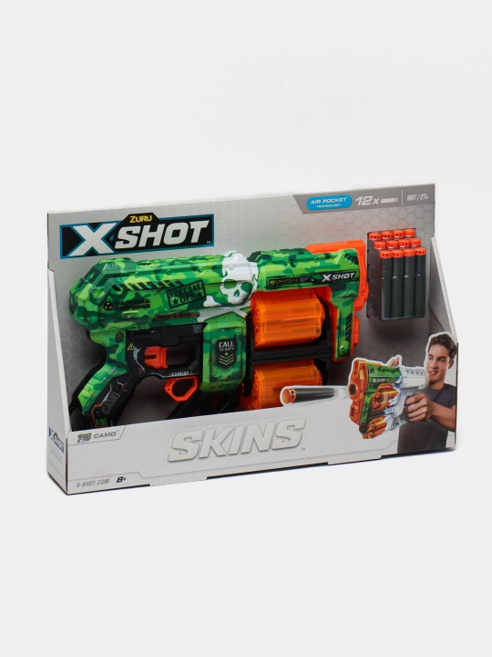 Бластер Zuru 36517D X-Shot Skins Dread Dart Camo, 12 дротиков