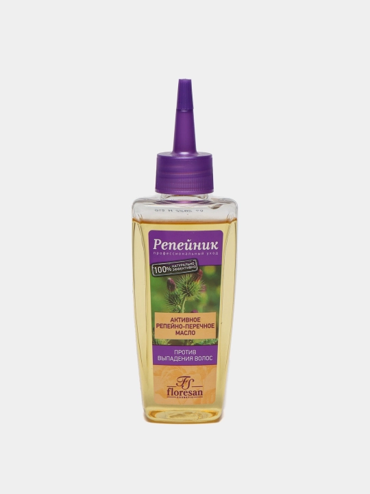 Faol sholg'om-qalampir yog'i Floresan Репейник, soch to'kilishiga qarshi, Ф-82, 100 ml