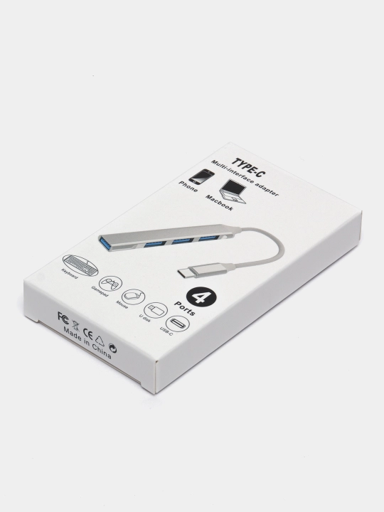Usb hub kontsentrator type-C splitter 4 port uchun