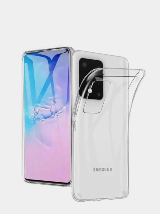 Samsung uchun shaffof, silikon g'ilof S20, FE, S21, S22 Plus, Ultra - 
