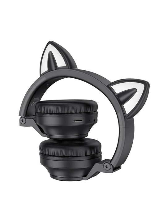 Bolalar uchun simsiz quloqchinlar Cat ear BT 5.0 qora