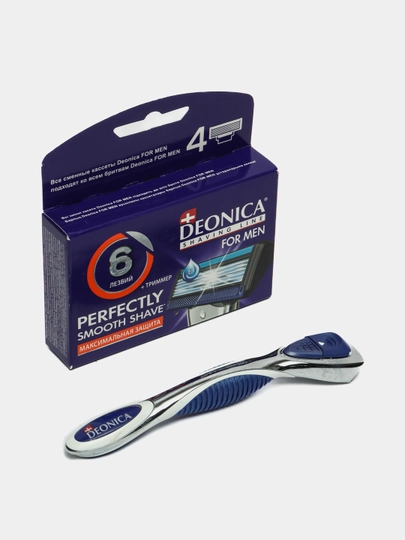 Сменные кассеты для бритья Deonica For Men, 6 лезвий, 4 штуки - 