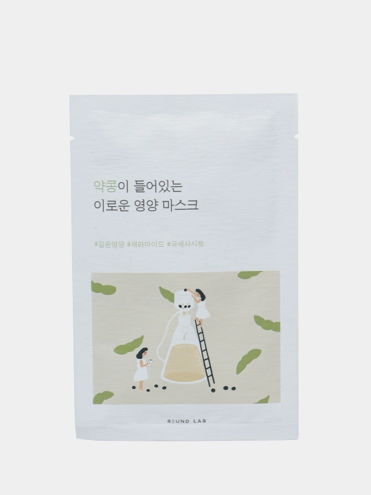 Питательная тканевая маска против сухости и морщин Round Lab Soybean Nourishing Mask Sheet - 