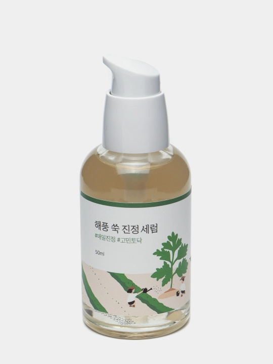 Успокаивающая сыворотка против покраснений и воспалений Round Lab Mugwort Calming Serum - 
