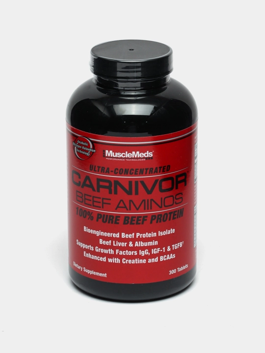 Aminokislota tabletkalari "MuscleMeds Carnivor Beef Amino", 300 tabletkalar - 
